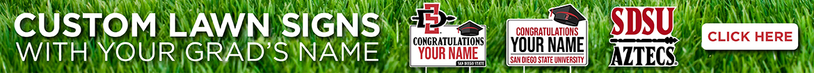 Custom lawn signs with your grad's name. Click here.